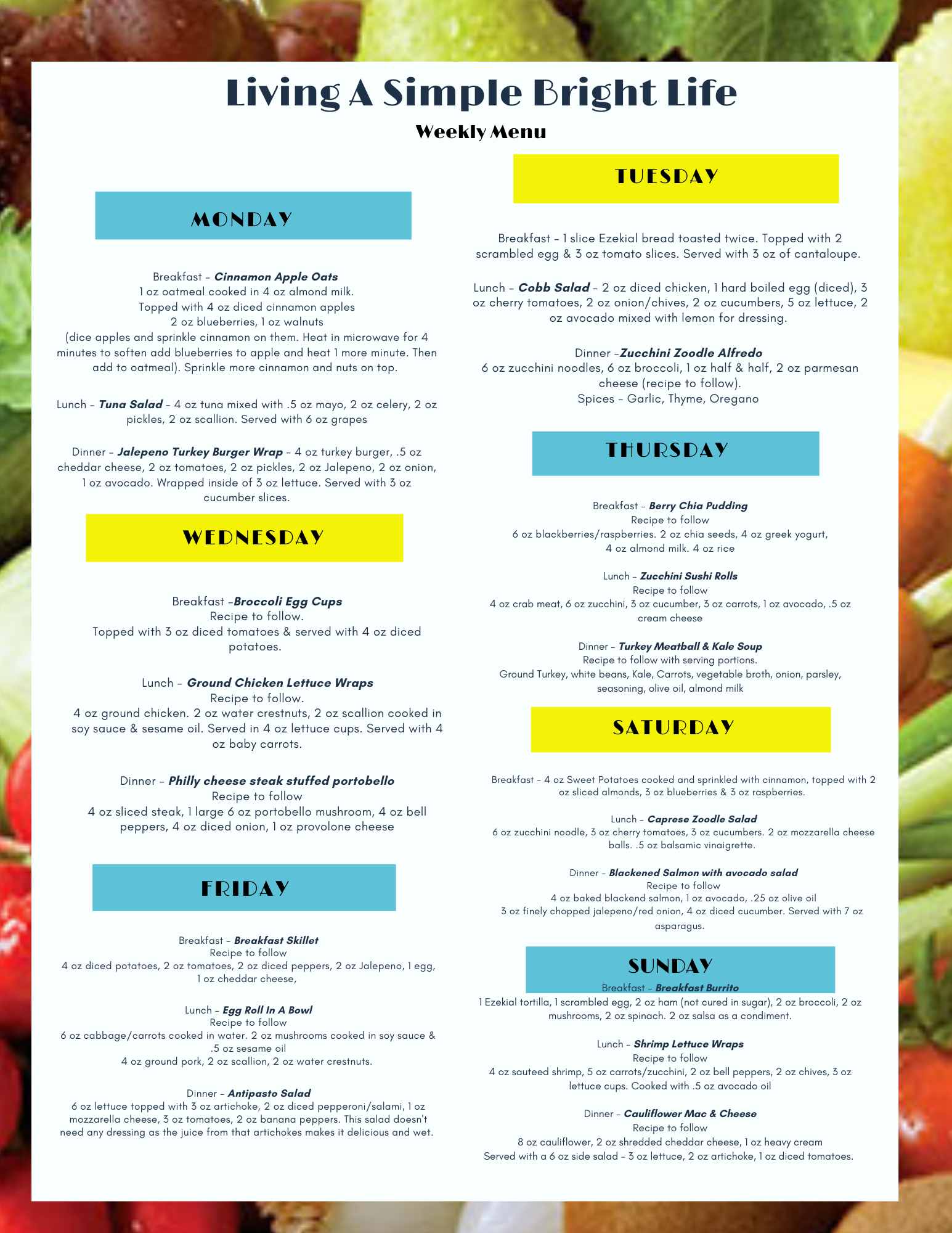 Living A Simple Bright Life Week 7